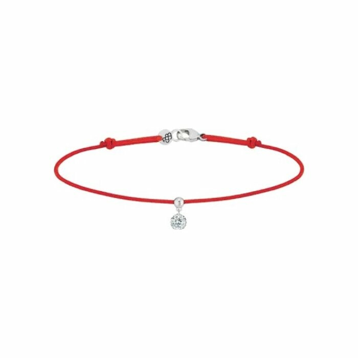 La Brune & La Blonde BB red cord bracelet, white gold and 0.15ct diamond