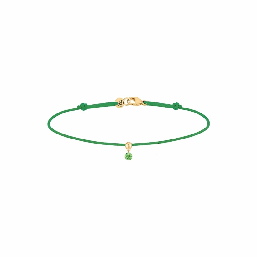 Bracelet sur cordon La Brune & La Blonde BB vert en or jaune et tsavorite vert 0.13ct