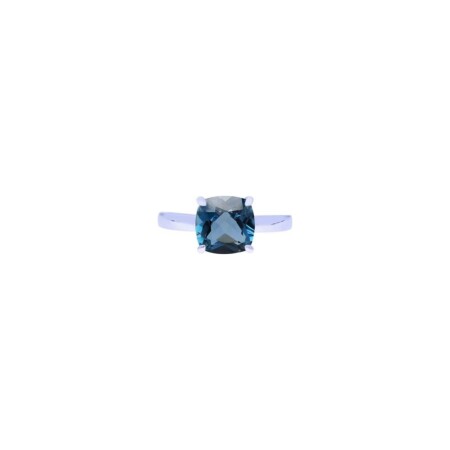 Bague Gringoire Joaillerie en or blanc et topaze bleue