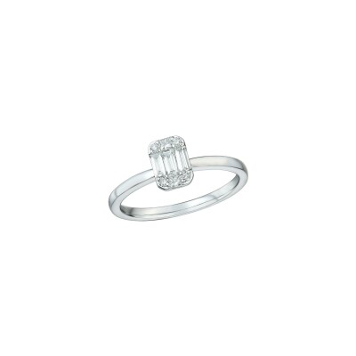 Bague H.Gringoire Geometric en or blanc et diamants