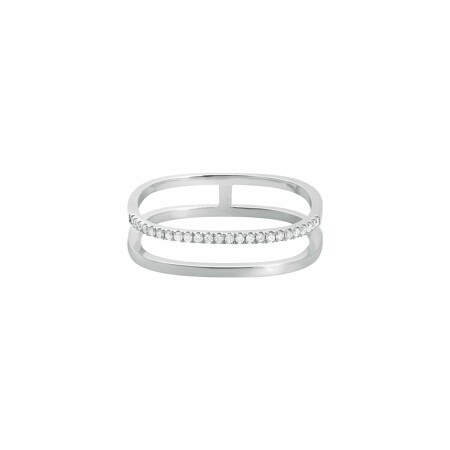 Bague Vanrycke Charlie en or blanc et pavée de diamants