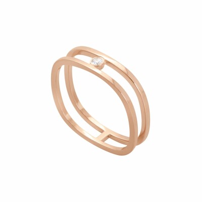 Bague Vanrycke Charlie Double en or rose et diamant