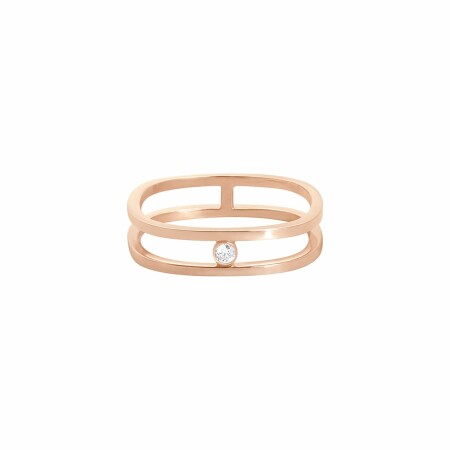 Bague Vanrycke Charlie Double en or rose et diamant