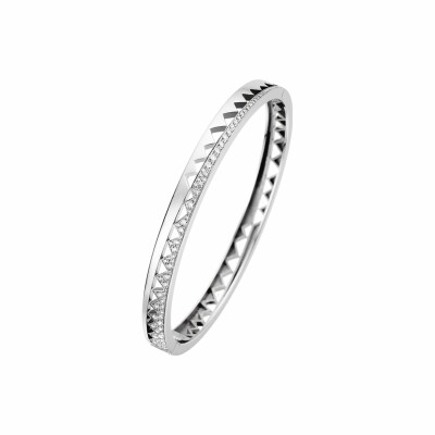 Bracelet Akillis bangle Capture Me en or blanc semi pavé de diamants