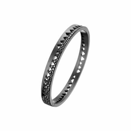 Akillis Capture Me bangle bracelet, titanium, semi black diamond pave