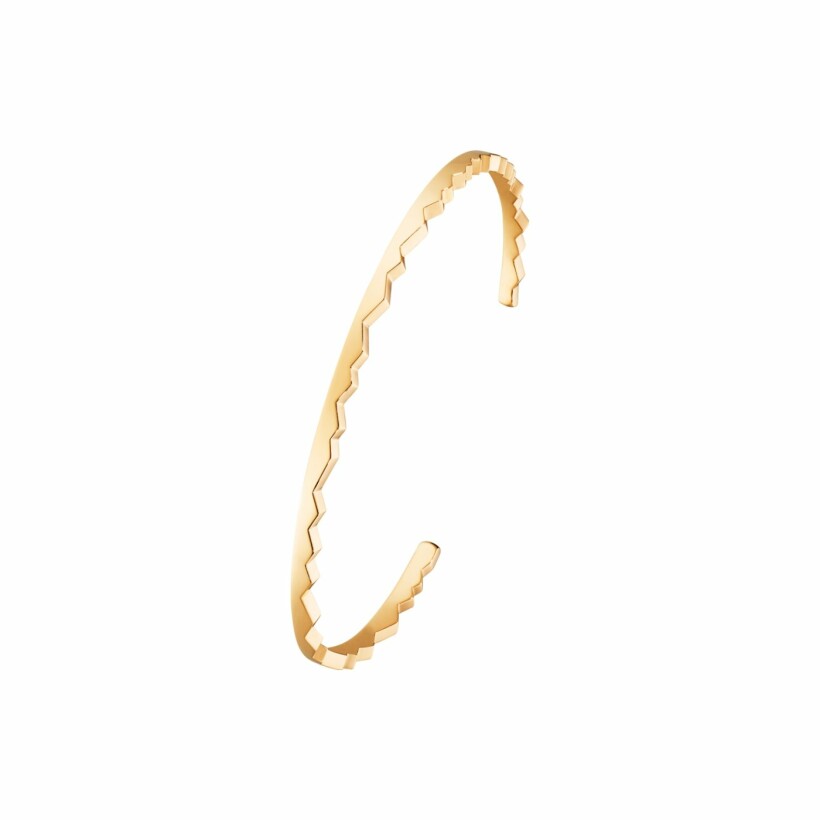 Akillis Capture Light open bangle bracelet, yellow gold and diamond