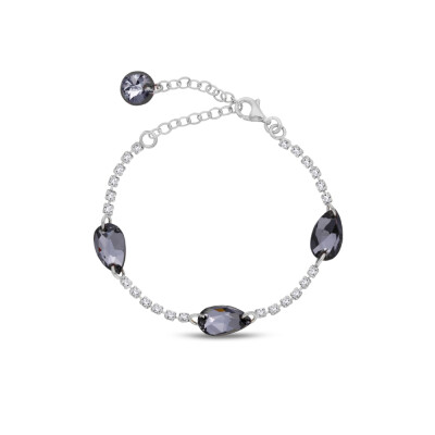 Bracelet Spark Dainty Drop en argent plaqué platine et cristaux