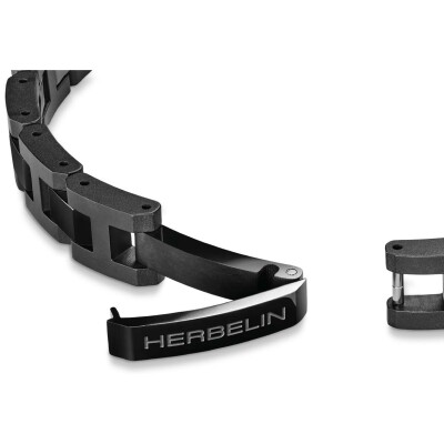 Bracelet Herbelin Cap Camarat en céramique noire polie et sablée