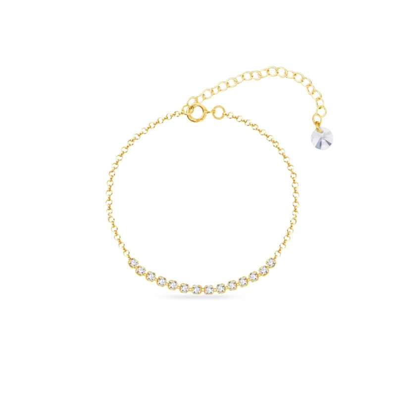 Bracelet Spark Brillante en argent plaqué or jaune et cristaux