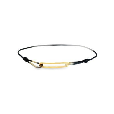 Bracelet en textile et or jaune