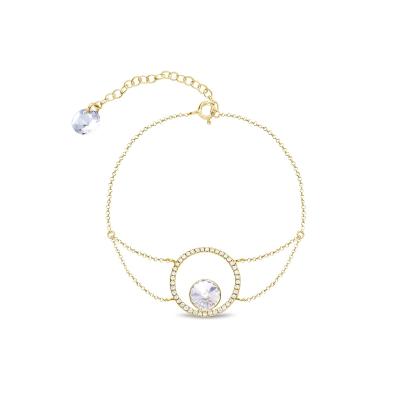 Bracelet Spark Orbita en argent plaqué or jaune et cristaux
