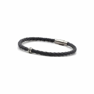 Bracelet Pierre Paul Jacques cuir gris souris simple tour