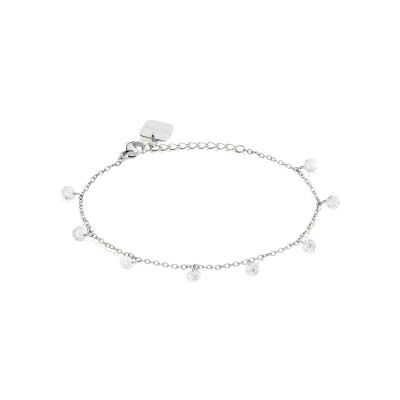 Bracelet Clyda L'intrépide en acier et oxyde de zirconium