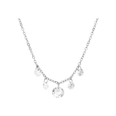 Collier Clyda L'intrépide en acier et oxyde de zirconium