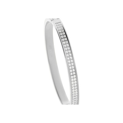 Bracelet jonc Clyda L'élégante en acier et oxyde de zirconium