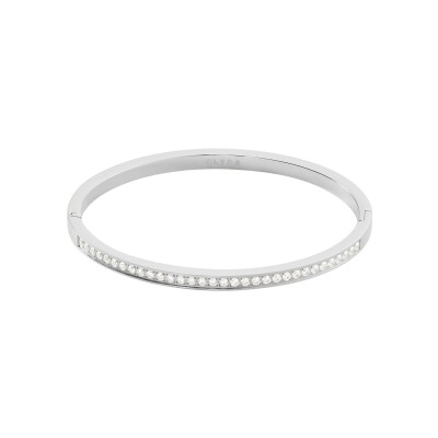 Bracelet jonc Clyda L'élégante en acier et oxyde de zirconium