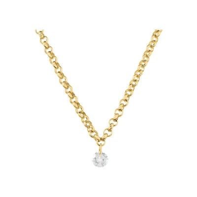 Collier Clyda L'intrépide en acier et oxyde de zirconium