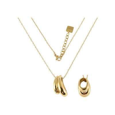 Collier Clyda Charme en acier doré