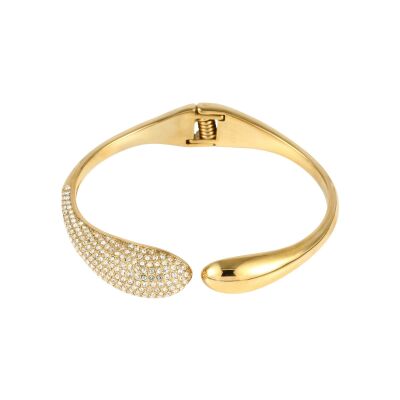 Bracelet Jonc Clyda Etincelle en acier doré