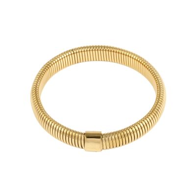 Bracelet Jonc Clyda Mémoire en acier doré