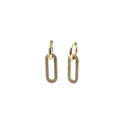 Boucles d'oreilles créoles Clyda Etincelle en acier doré