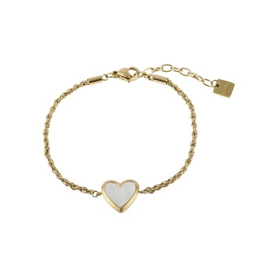 Bracelet Clyda Cœur en acier doré