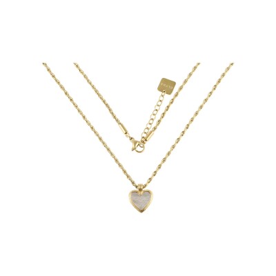 Collier Clyda Cœur en acier doré