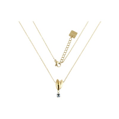 Collier Clyda Pétale en acier doré