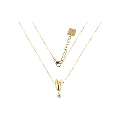 Collier Clyda Pétale en acier doré