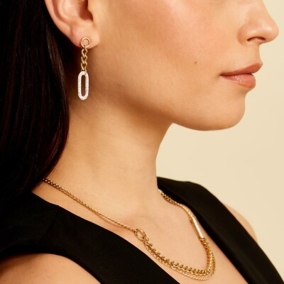 Boucles d'oreilles Clyda L'élégante en acier doré