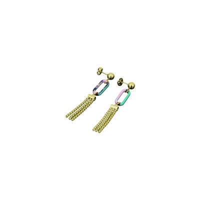 Boucles d'oreilles Clyda L'intrépide en acier doré et résine