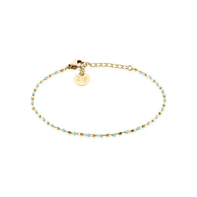 Bracelet Clyda L'intrépide en acier doré et perles Miyuki