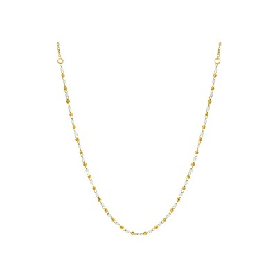 Collier Clyda L'intrépide en acier doré et perles Miyuki