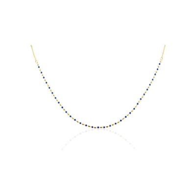 Collier Clyda L'intrépide en acier doré et perles Miyuki