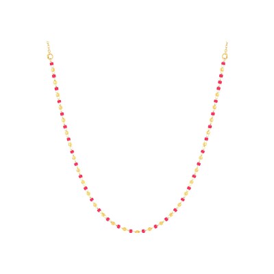 Collier Clyda L'intrépide en acier doré et perles Miyuki