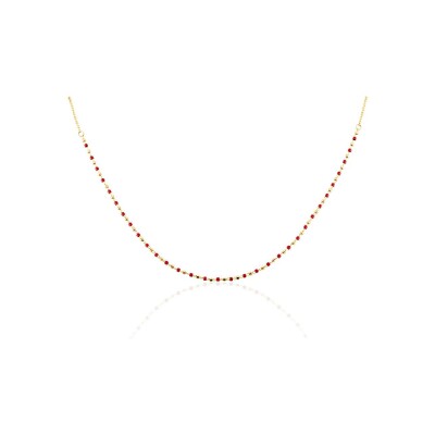 Collier Clyda L'intrépide en acier doré et perles Miyuki