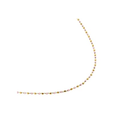 Collier Clyda L'intrépide en acier doré et perles Miyuki