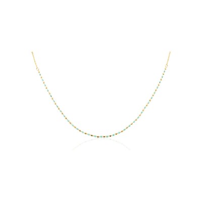 Collier Clyda L'intrépide en acier doré et perles Miyuki