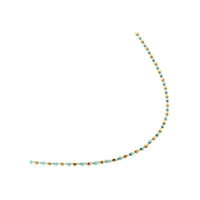 Collier Clyda L'intrépide en acier doré et perles Miyuki