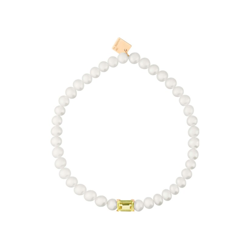 Bracelet GINETTE NY COCKTAIL en or rose, quartz et perles