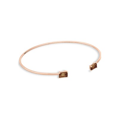 GINETTE NY COCKTAIL bracelet, rose gold and smoked quartz