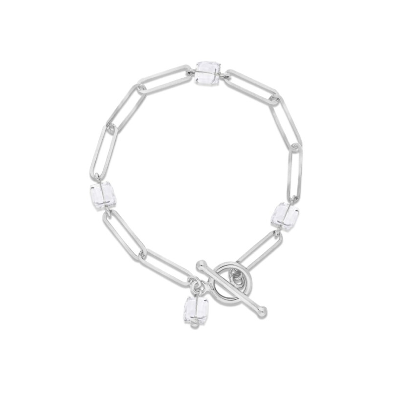 Bracelet Spark Cubo en argent plaqué platine et cristaux