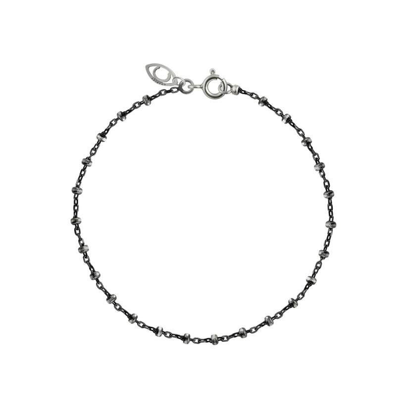 Bracelet Charlet Diamantée en Argent rhodié noir, 17cm