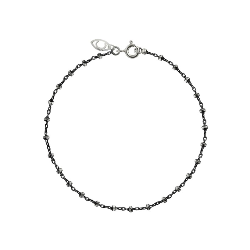 Bracelet Charlet Diamantée en Argent rhodié noir, 18cm