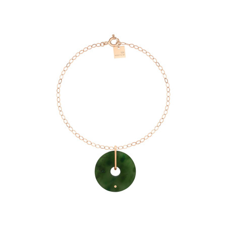 GINETTE NY DONUT bracelet, rose gold, jade