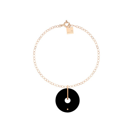 GINETTE NY DONUT bracelet, rose gold, onyx