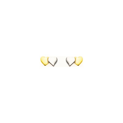 Boucles d'oreilles Maison Ballet by Scarlett cœur en or jaune et or blanc