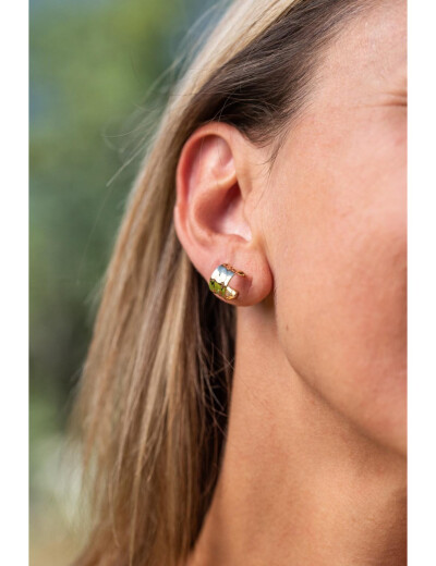 Boucles d'oreilles Maison Ballet by Scarlett créoles froissées en or jaune