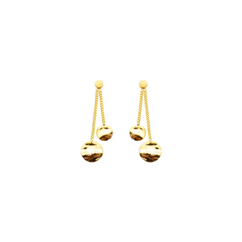 Boucles d'oreilles Maison Ballet by Scarlett ronds froissés en or jaune