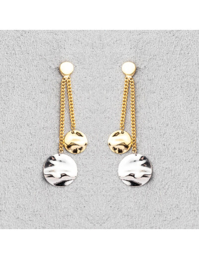 Boucles d'oreilles Maison Ballet by Scarlett en or jaune et or blanc